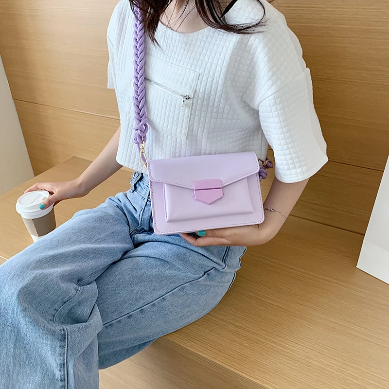 Плетеные дизайнерские маленькие сумки через плечо из искусственной кожи для