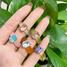 KOtik, Летние Красочные прозрачные акриловые кольца из смолы для женщин, квадратные фотокольца, подарки для путешествий