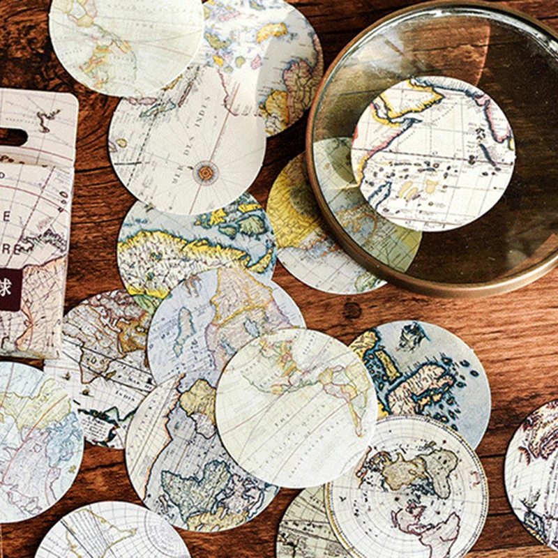 46 шт винтажные карты Глобус бумажные наклейки путешествия по всему миру