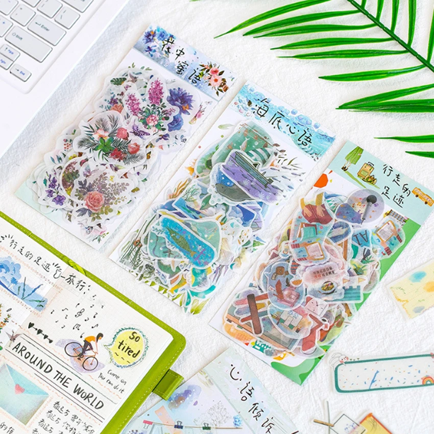 60 шт./лот серия Молодежные воспоминания Цветочные наклейки декоративные для