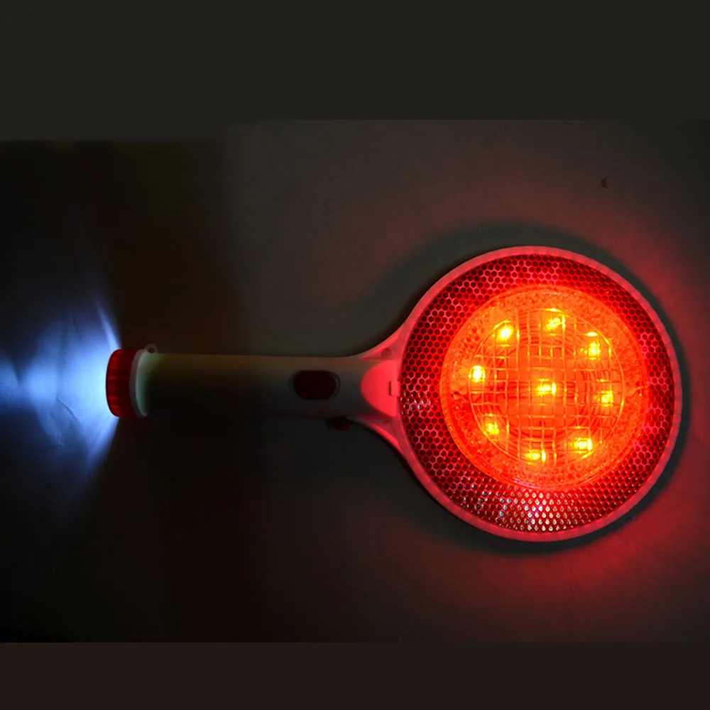 Двухсторонний перезаряжаемый ручной светодиодный дорожный знак, стоп-сигнал, автомобильный индикатор, предупреждающий знак, фонарик от AliExpress WW