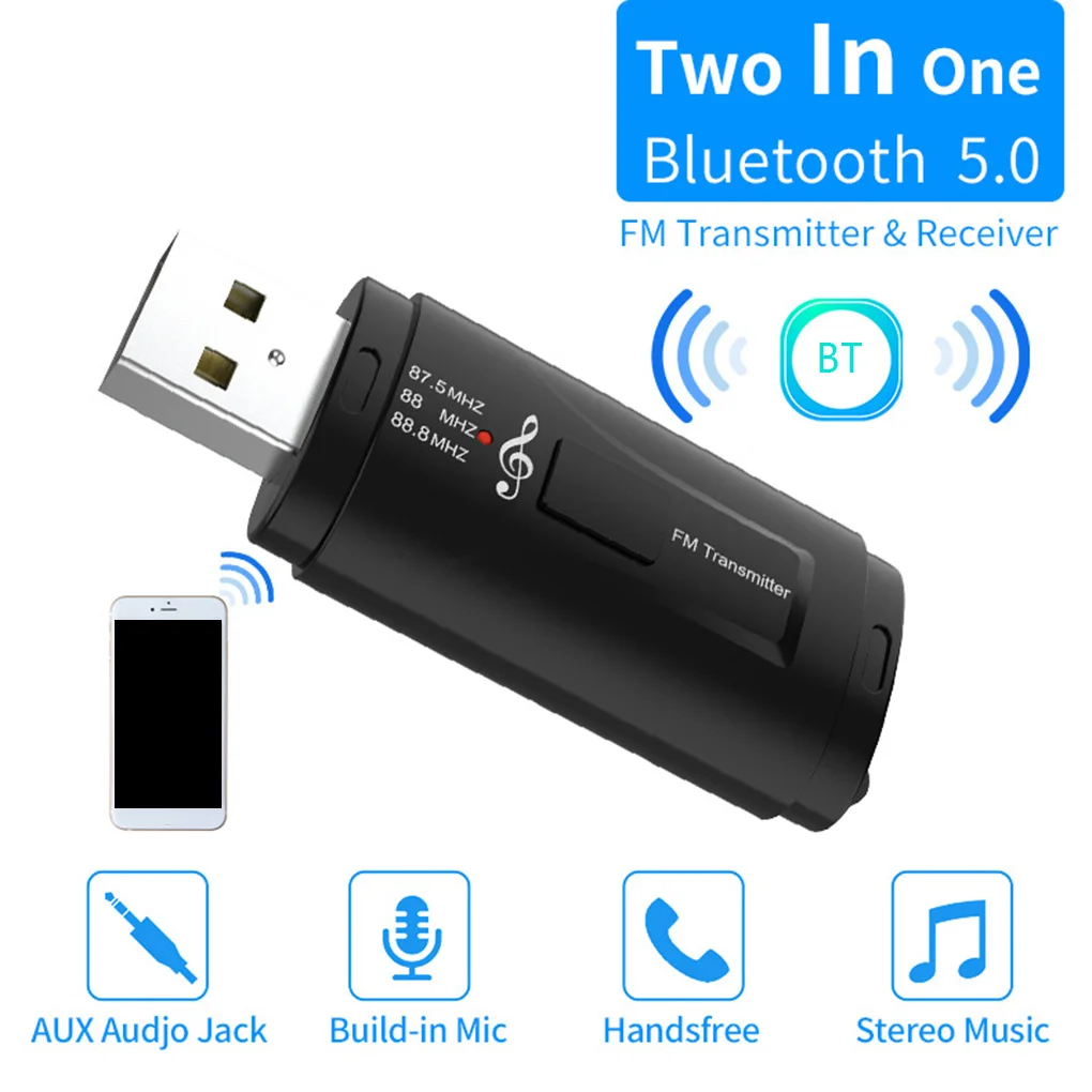 Беспроводной автомобильный FM трансмиттер Bluetooth 5 0 AUX 3 мм|Зарядные устройства для