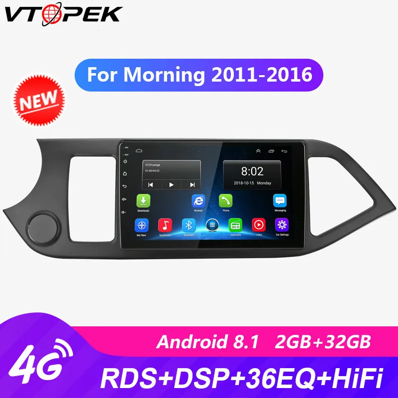 Vtopek 9 &quot2 Din Android 4G Wifi автомобильное радио для KIA Morning 2011-2016 сенсорный экран зеркало