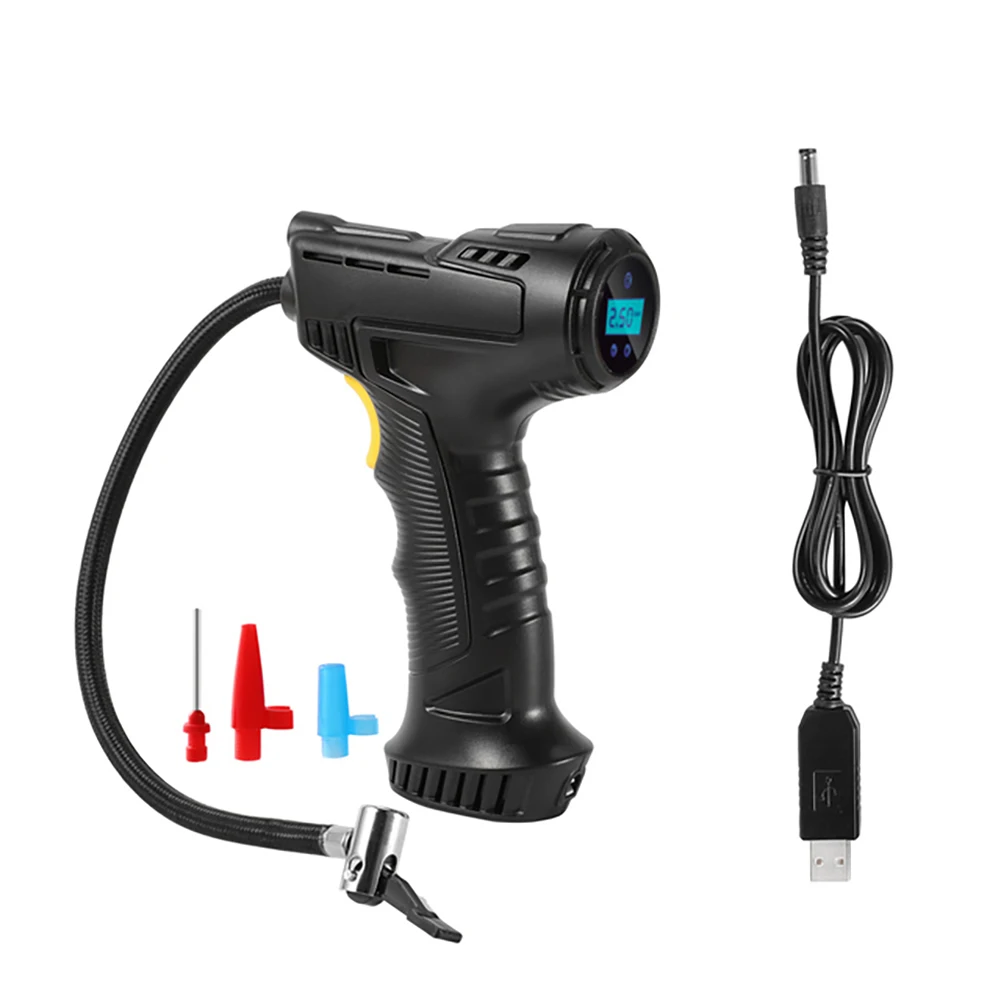 Компрессор Воздушный Аккумуляторный с цифровым дисплеем портативный насос для