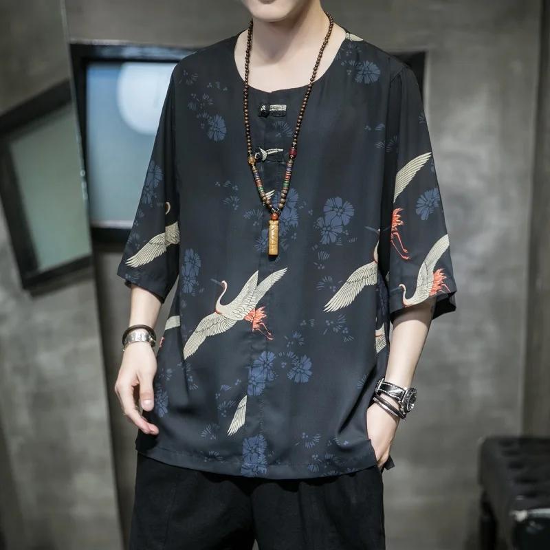 

Online Chinese Store Tee Tops National Asian Clothes Harajuku Kimono Streetwear T-Shirt Hip Hop Summer 2020 Japanese Top FF2745