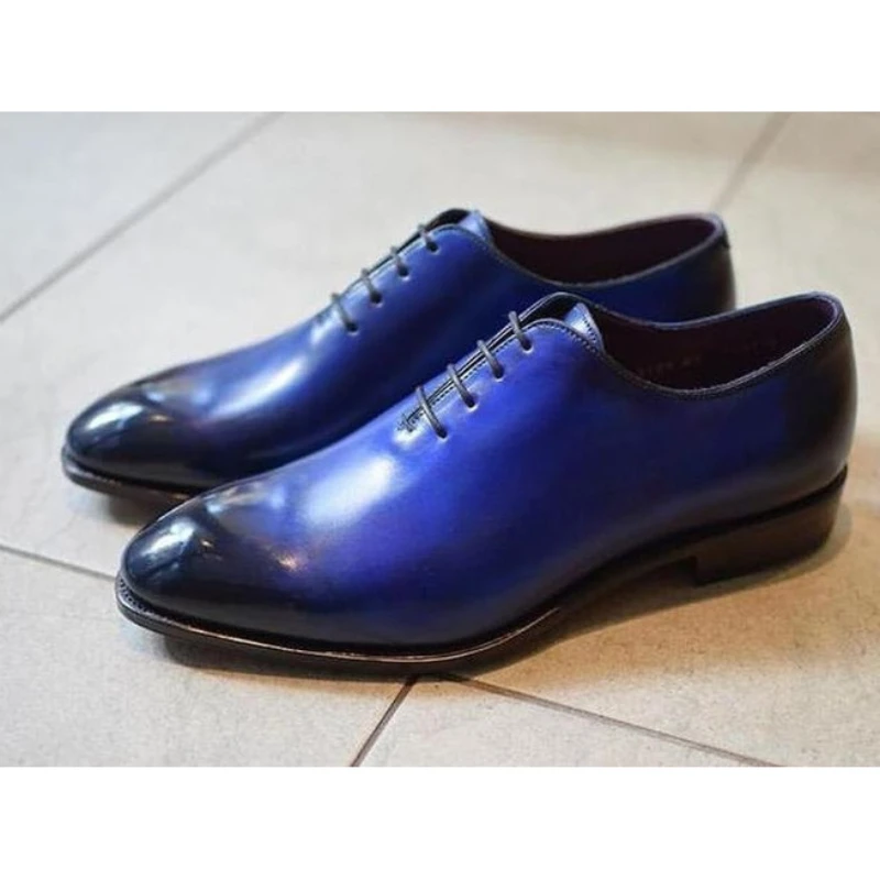 

2021 New Men's Autumn Pu Elegant Blue Oxford Shoes Dress Shoes Business Dress Shoes Flat Bottom Comfortable Hot Sale KP266