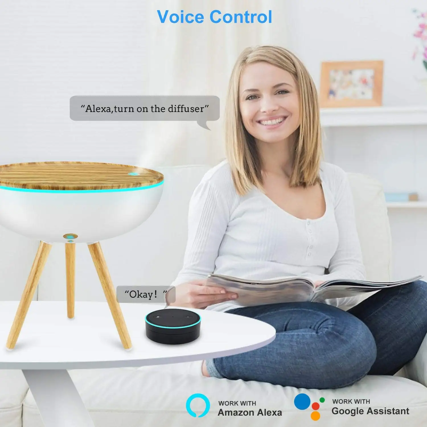 GX·Diffuser WiFi умный диффузор эфирного масла 2л Alexa Ароматерапия Увлажнитель