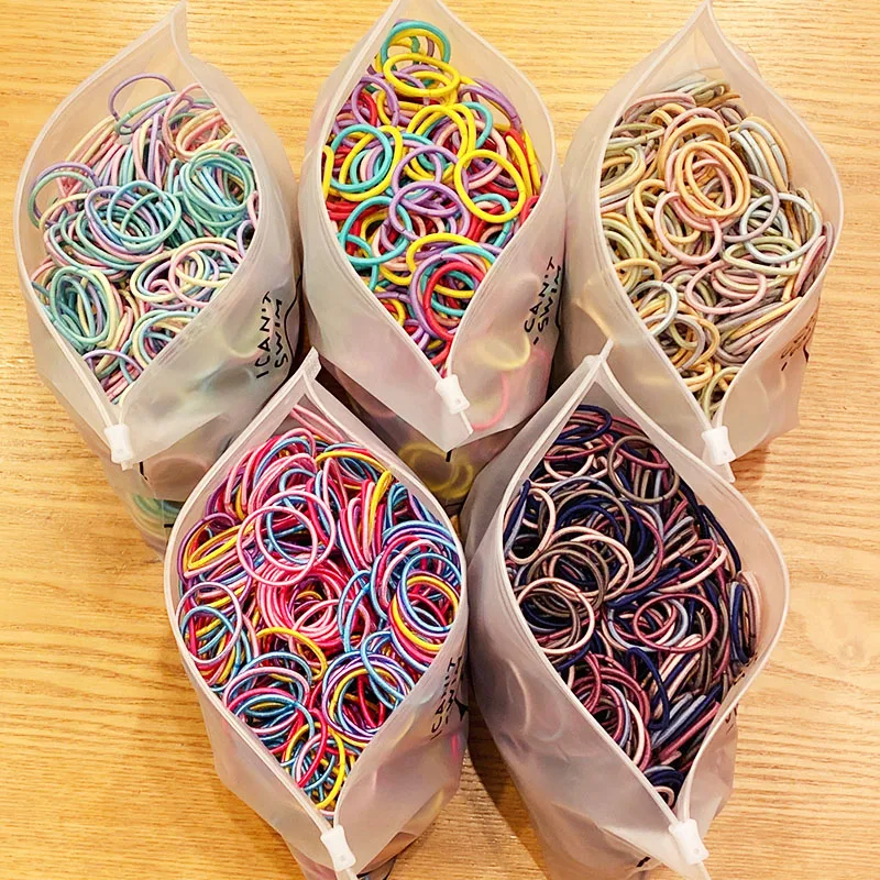 

50/100Pcs/Set Cute Colorful 2.5cm Basic Smal Elastic Hair Bands For Girls Children Pigtail Hair Ties Scrunchies Hair Accessories