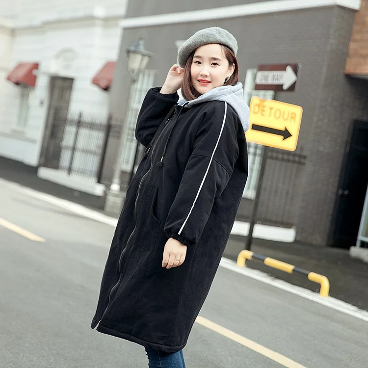 Парка женская оверсайз с капюшоном Повседневная зимняя куртка модная свободная