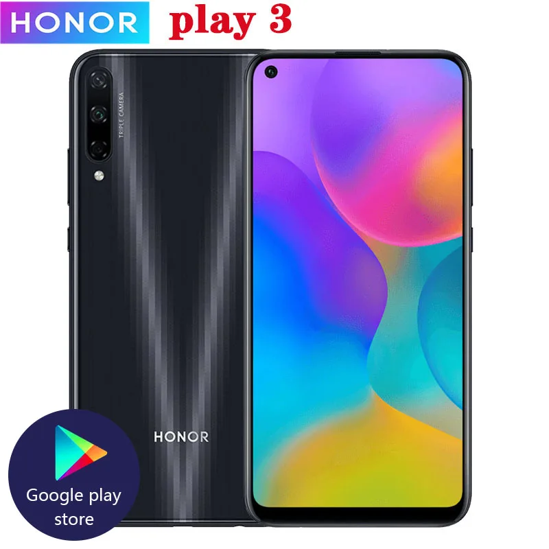 HONOR Play 3, мобильный телефон, 6,39 дюймов, четыре ядра, кирин710f, Android 9,0, разблокировка лица, GPU, Turbo 3,0, Поддержка Google play