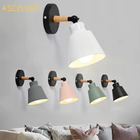 ascelina hot nordic style indoor lighting led wall lamp modern wooden bedroom bracket light household living room bathroom lamp