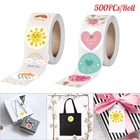 500 штрулон Круглые Цветочные Спасибо наклейки Скрапбукинг для уплотнения милые этикетки