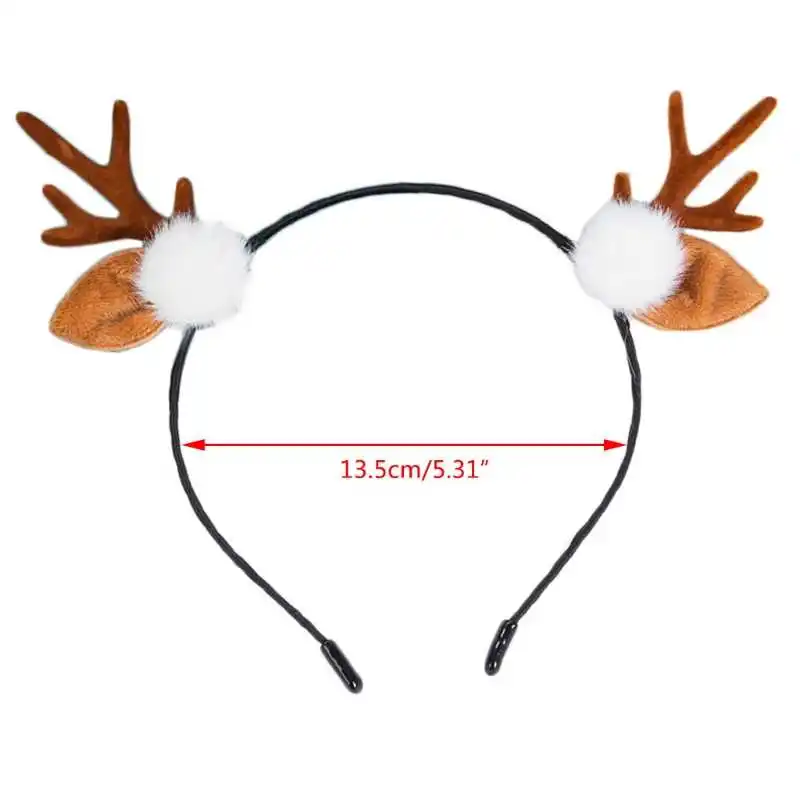 

Christmas antler pretty elf pine ears cone jingle bell hair ring 649c