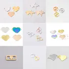 Подвески с полым соединителем в форме сердца, зеркальные Полированные Подвески из нержавеющей стали для изготовления своими руками, ожерелье, плетеные браслеты, женские Украшения, 20 шт.