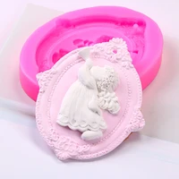 3d cute angel baby girl soap mold diy fondant cake silicone baking mould candle aroma plaster making tools silicone soap molds