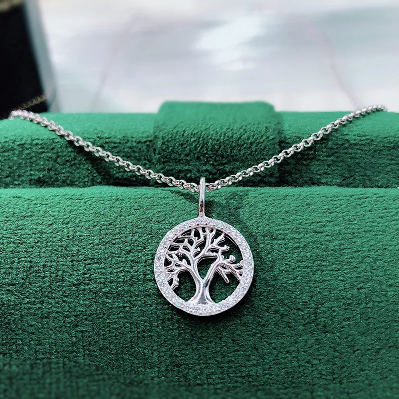 

Trendy Fashion Small Fresh Simple Elegant S925 Sterling Silver Tree of Life Fortune Tree Necklace Exquisite Gift for Women