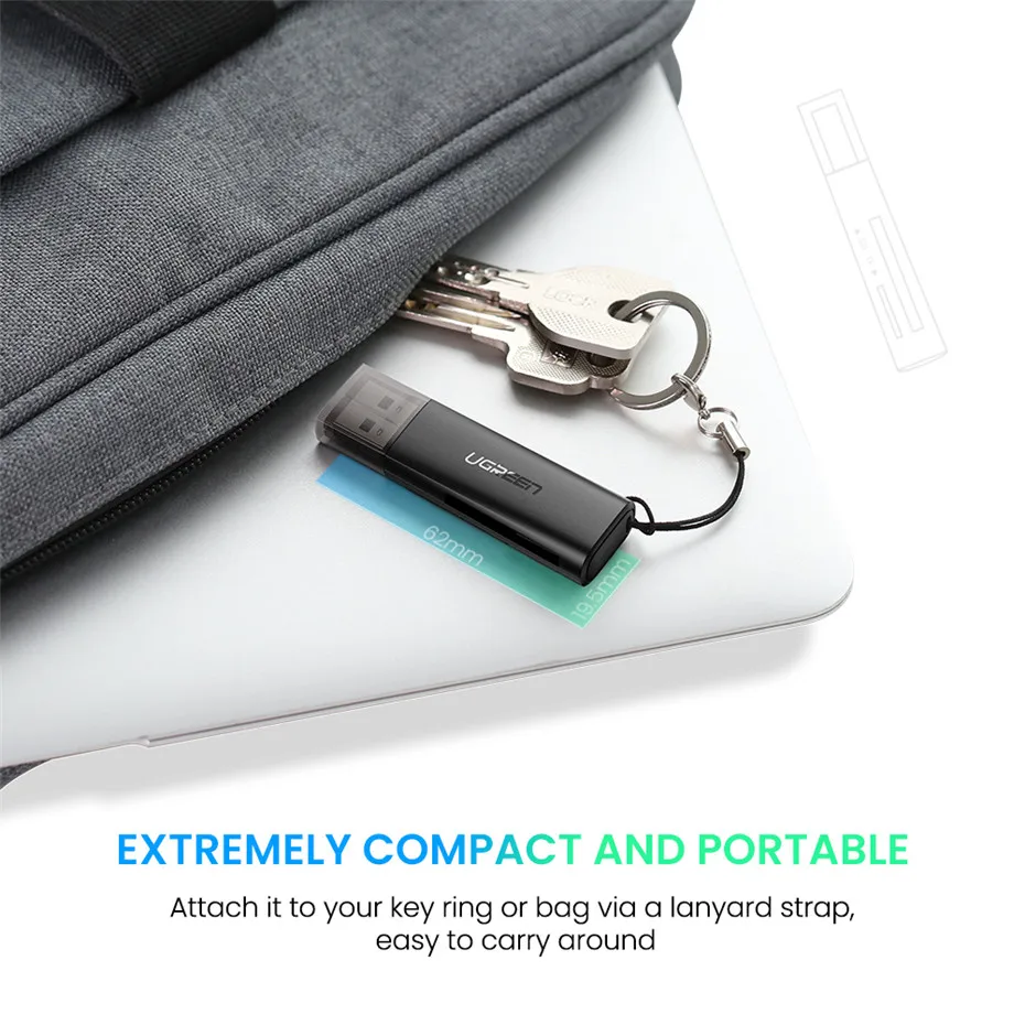 Ugreen кард-ридер USB 3,0 2,0-SD Micro SD TF карта памяти адаптер для ноутбуков Аксессуары мульти смарт-кардридер кард-ридер