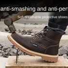 Нескользящая подошва-устойчивые ботинки Martin британский стиль; Рабочая обувь износостойкая рабочая обувь защиты тренировочные бутсы