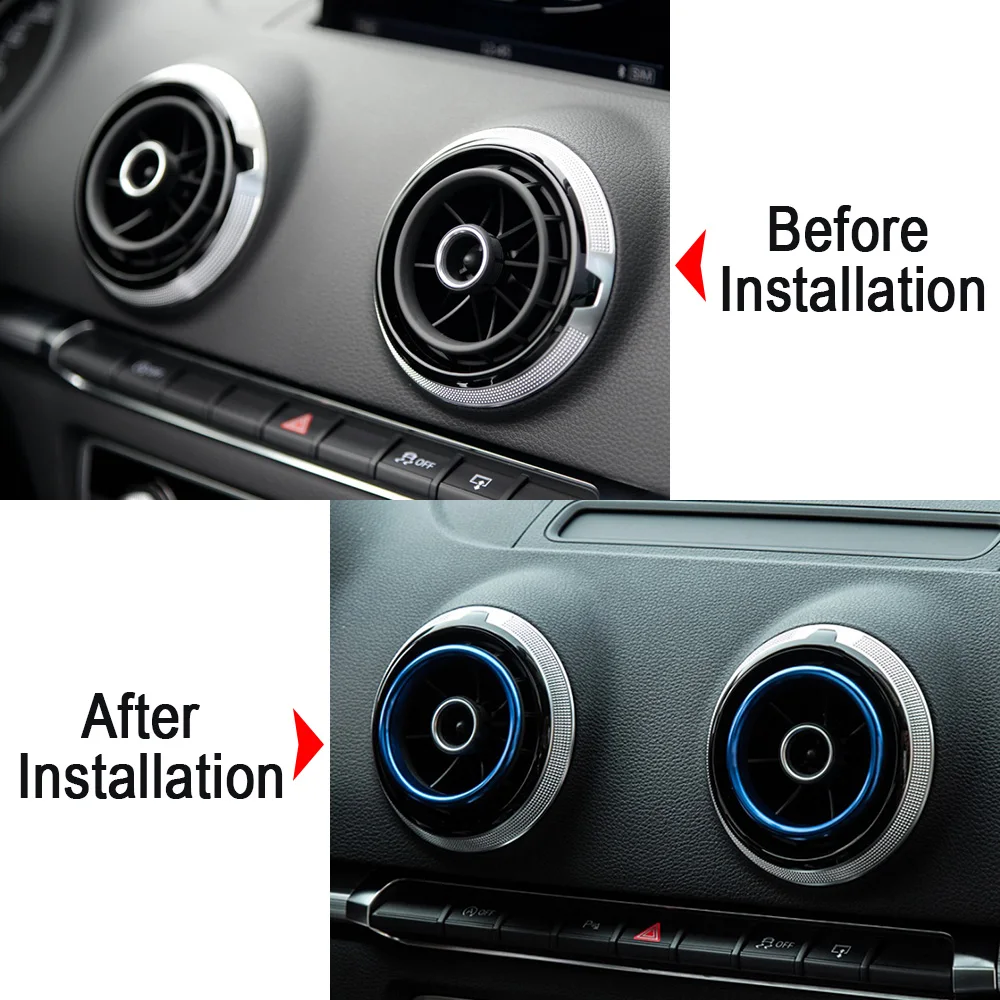 Декоративные кольца наклейки на вентиляционное отверстие автомобиля для Audi A3 S3 8V