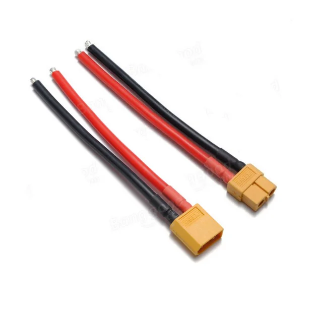 Разъем XT60 мама/папа с корпусом силиконовый провод 10 см 14AWG