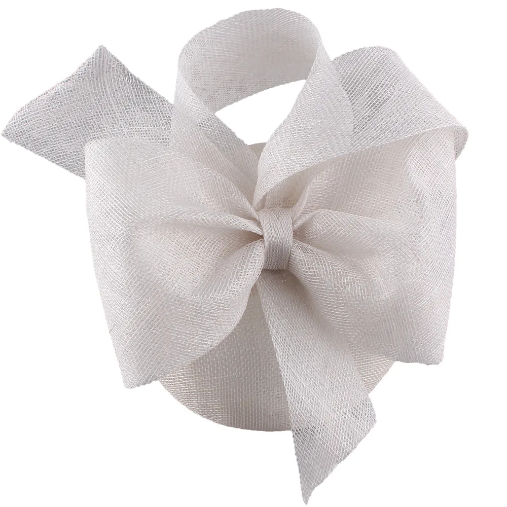 Четырехслойный женский фасцинатор высокого качества из синамая с головной повязкой, бантом и креплением на волосы для свадебной вечеринки.