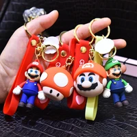 bandai super mario keychain characters maria brothers luigi mushroom bag pendant car accessories key chain decoration gifts