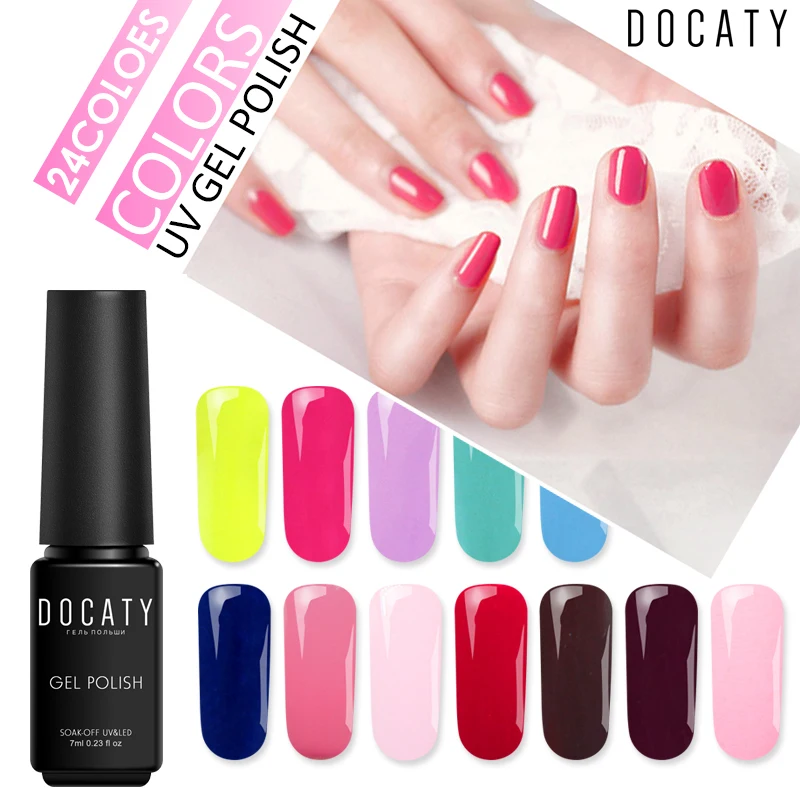 Docaty 7 мл био Гели Soak Off Гель лак для ногтей мода Цвета! Полупостоянная поли