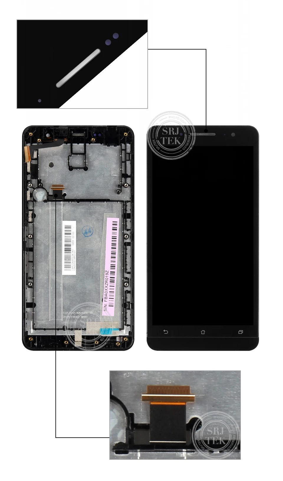 Srjtek " для Asus Zenfone 6 A600CG A601CG T00G ЖК-дисплей Матрица кодирующий преобразователь сенсорного экрана в сборе с рамкой запасные части