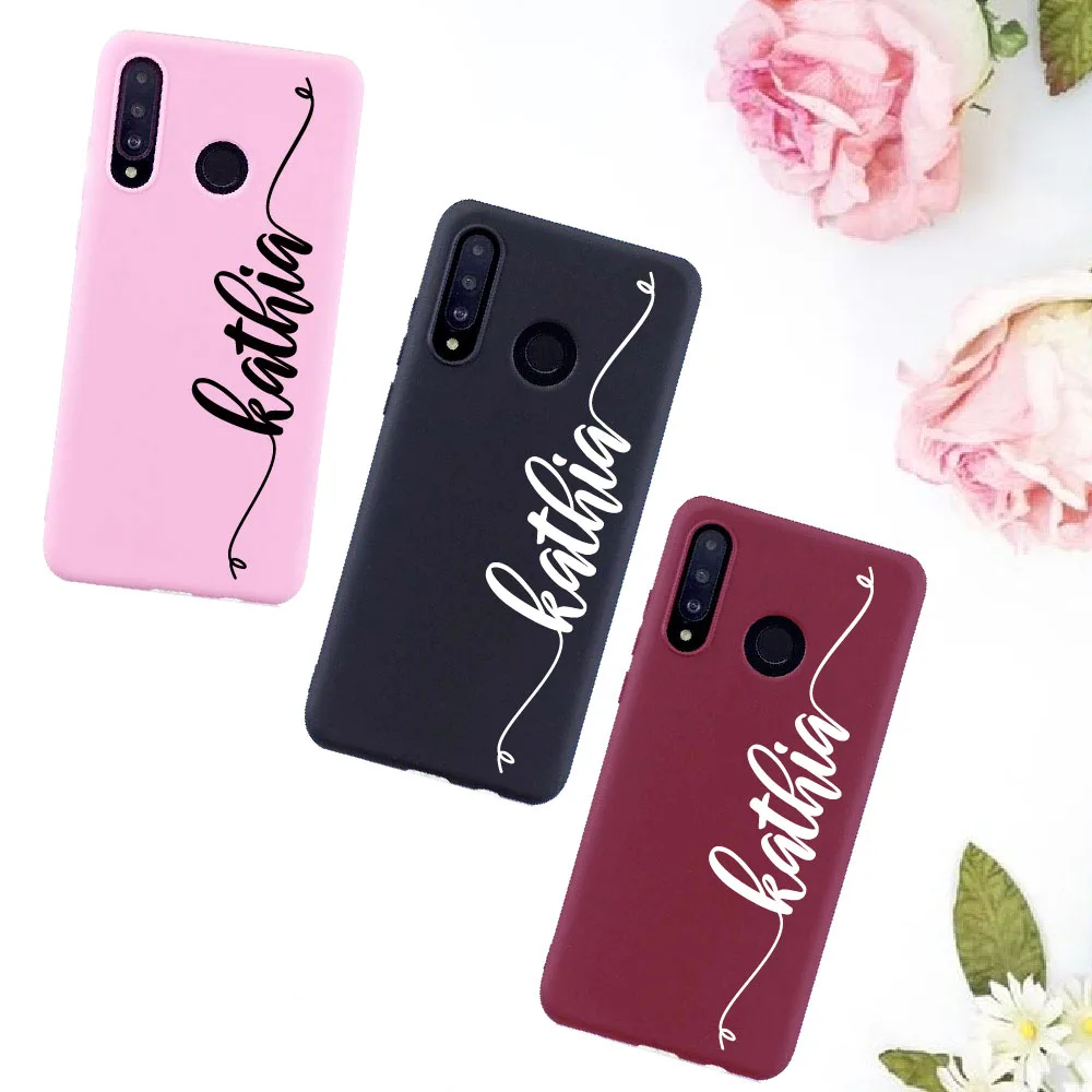 

Heart Love Personalized Customize Name Candy Silicone Phone Case For Samsung S8 S9 S10 S10e S20 Plus Note 8 9 10 A7 A8