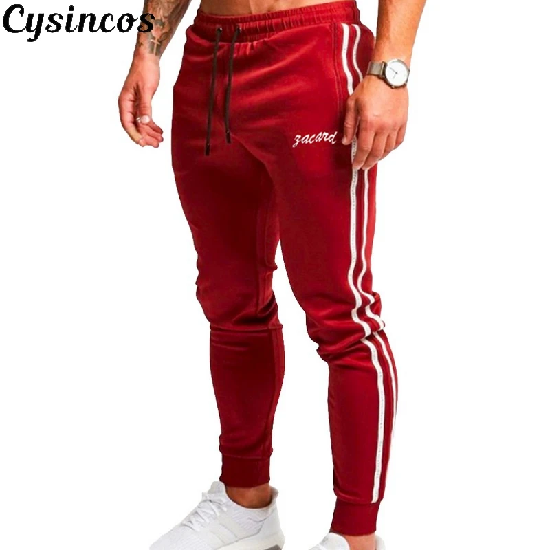 CYSINCOS модные новые спортивные штаны в полоску мужские повседневные черные белые - Фото №1