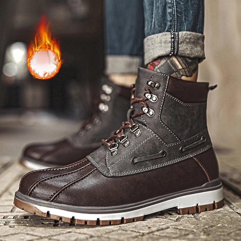 Мужские ботинки зимние рабочие Стиль высокое качество Ботильоны мужская обувь