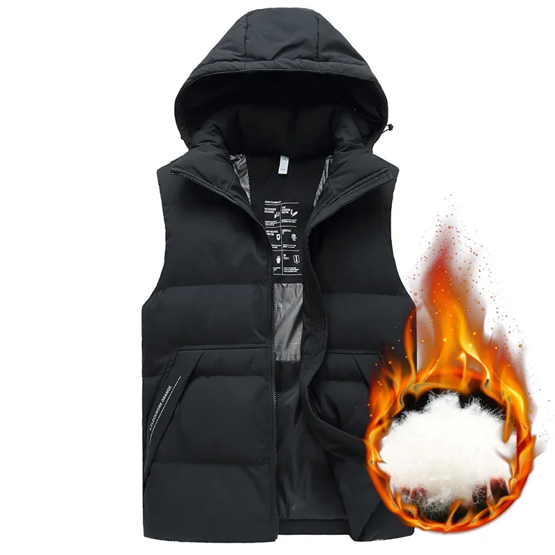

Autumn and winter 2020 new men's fattening & amp; enlarged stand collar & amp; hooded down vest men's thickened & amp; warm down