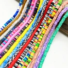 Бусины из полимерной глины Круглые с отверстием россыпью, 4 мм, для изготовления ювелирных изделий сделай сам, браслетов, разных цветов