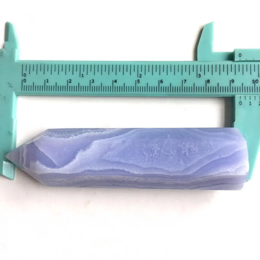 

natural crystal blue lace agate stone wand point