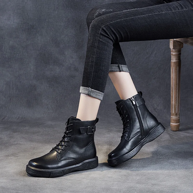 

Модные ботинки, женские зимние ботинки на резиновой подошве, женские большие удобные ботинки, женская обувь с круглым носком для вечеринки, ...