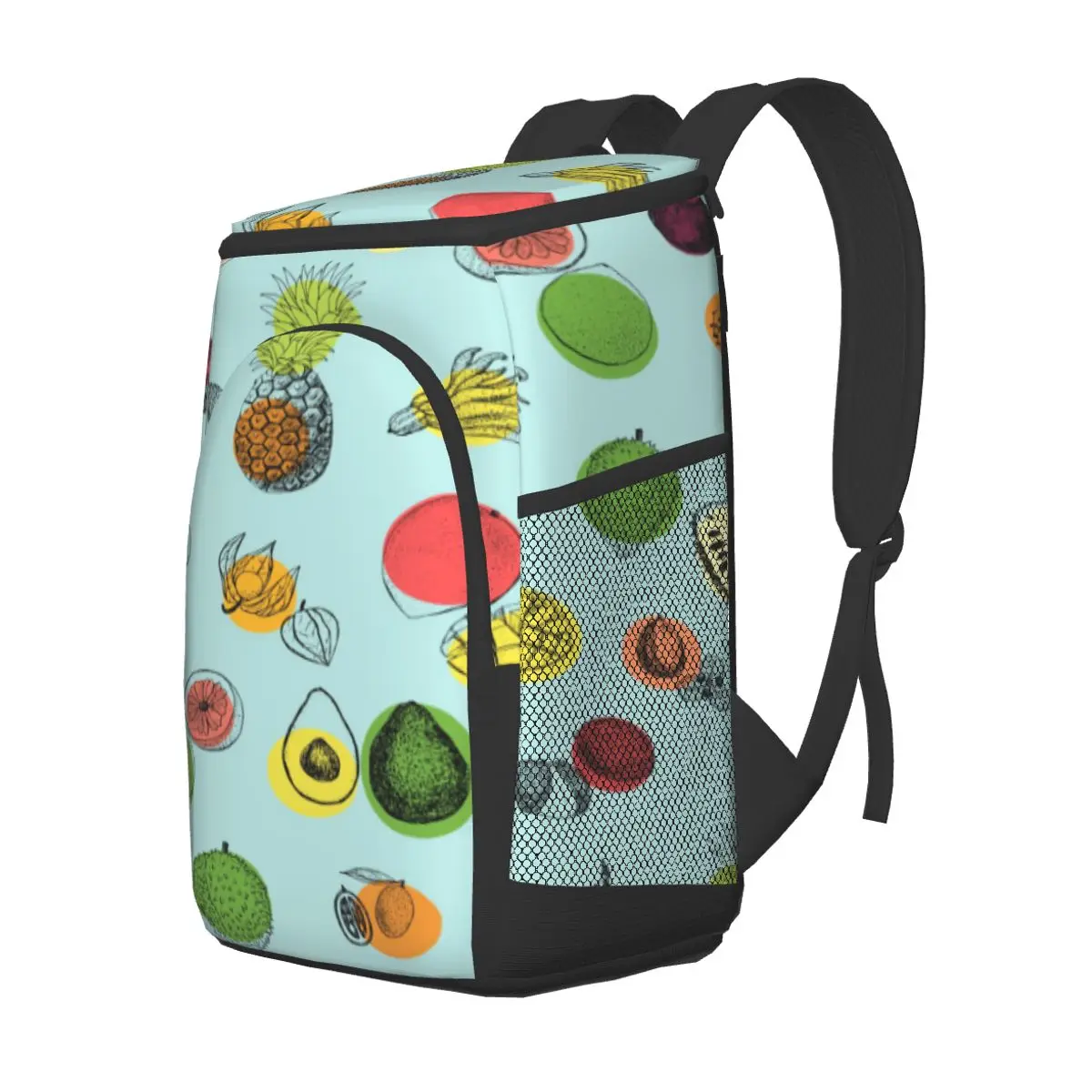 picnic cooler backpack tropical fruits pattern waterproof thermo bag refrigerator fresh keeping thermal insulated bag free global shipping
