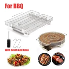Генератор холодного дыма для барбекю, гриля, генератор холодного дыма, деревянные гранулы, кухонные принадлежности с чистящей щеткой, 2 крючка