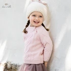 DBZ19830, милый Зимний вязаный свитер в полоску для маленьких девочек в стиле Дейва Беллы, модные топы для маленьких девочек