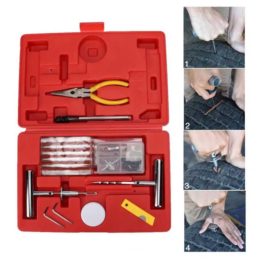 59 шт. Универсальный Автомобильный сверхмощный прокол шин ремонтная вставка для