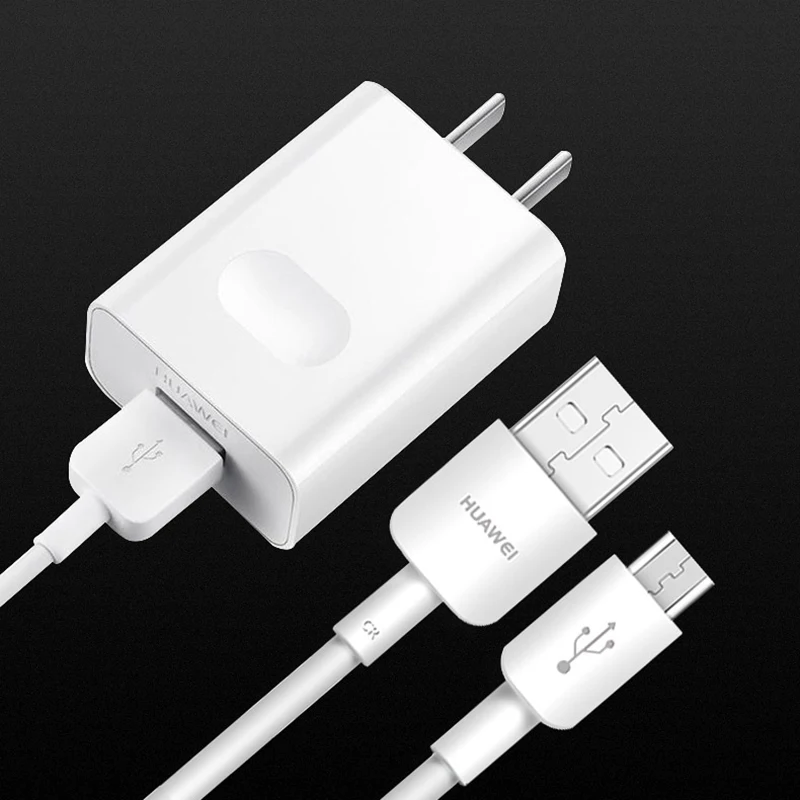 US With Micro huawei быстрое зарядное устройство QC 2,0 Быстрая Зарядка адаптер usb кабель для p20 p30 Lite nova 3 4 mate 20 lite y6 p smart z - Тип штекера: US With Micro