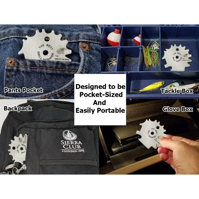 Портативный скребок для решетки гриля из нержавеющей стали с лучшим буквы