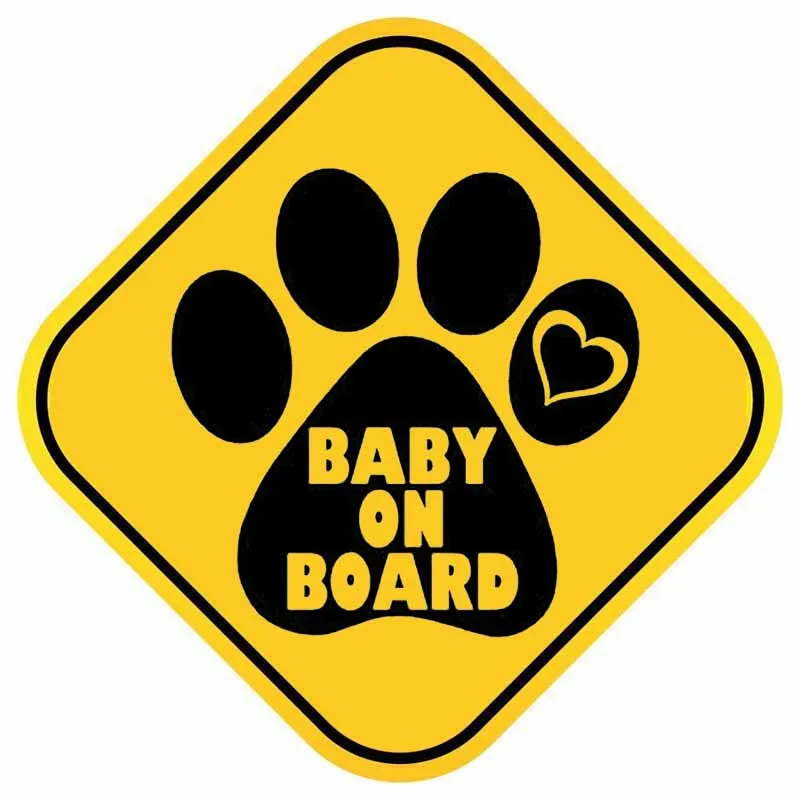 

BABY ON BOARD Car Sticker Fashion Love Dog Paw Print Decals Cars Accessories PVC Decoration Waterproof Sunscreen Decal 15*15cm