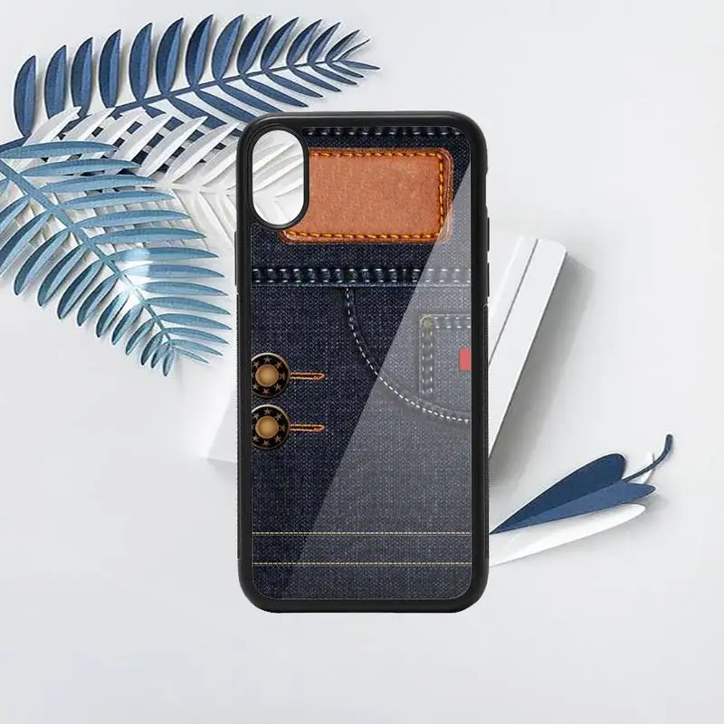 

Jeans Cowboy Denim printed Phone Case TPU For iPhone X XR XS 11 12 mini Pro MAX 6 6S 7 8 Plus SE 2020