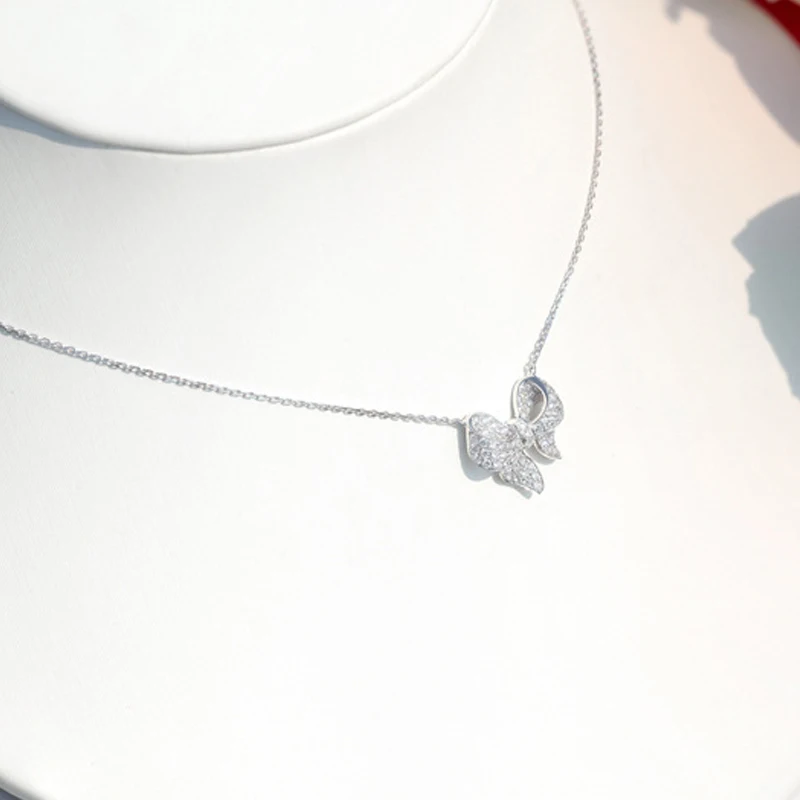 Роскошные ожерелья из стерлингового серебра 925 пробы с полностью прозрачным