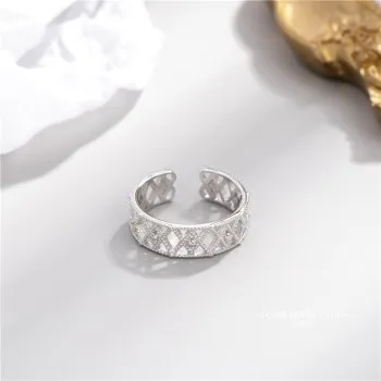 

2021 S925 Sterling Silver Ring Diamond Ring Open Ring Cross Double Layer Ring JZ191B51 Engagement Rings for Women