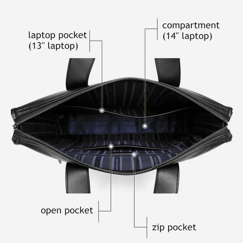 Bison Denim Large Capacity Genuine Leather Men Business Briefcase Luxury Handbags Men High Quality Travel Laptop Shoulder Bag