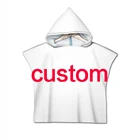 Заказанное кольцо с 3D принт ванное Плавание пляжное полотенце-пончо с капюшоном для детей полотенце