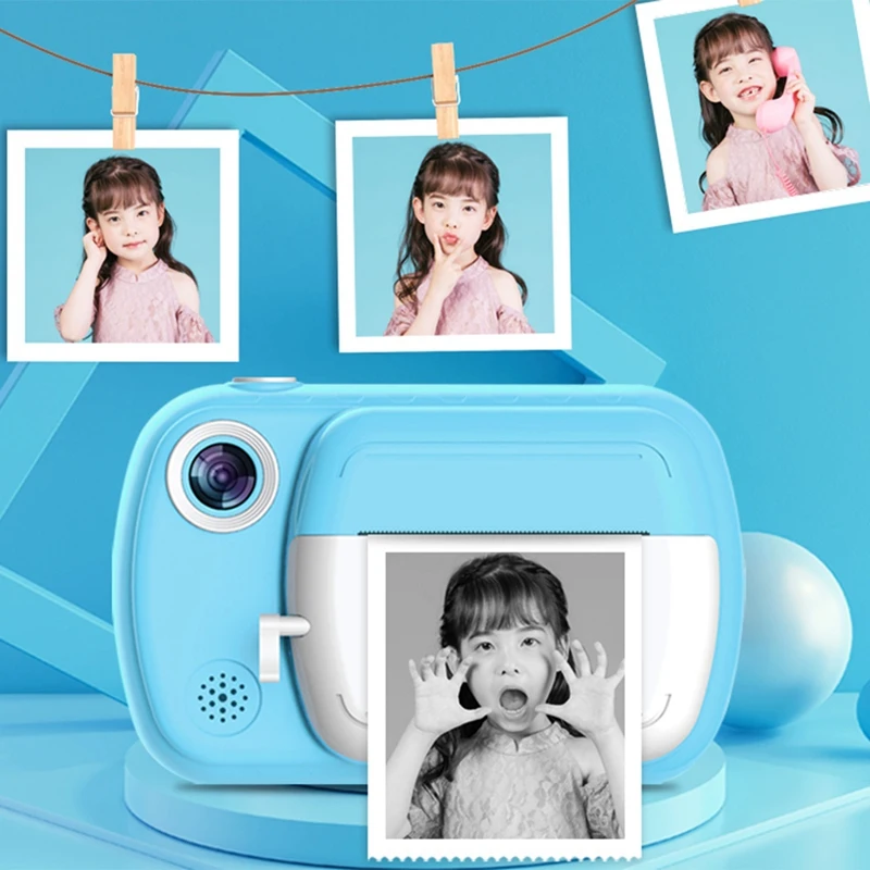 

Instant Print Camera for Kids 1080P 3.5 Inch Color Sn Digital Video Camera with Paper Film and 32GB SD Card
