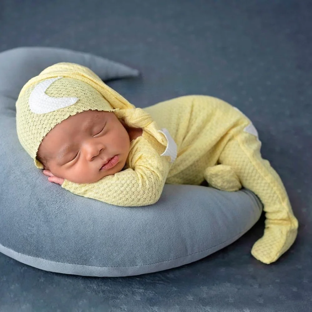 

Детский костюм для фотосъемки звезда и луна, Вязаный комбинезон, набор из двух предметов, реквизит для фотосъемки новорожденных, аксессуары