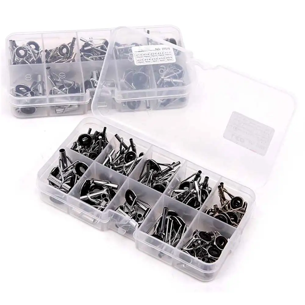 80Pcs Fishing Rod Guide Rings Oval Eyes Guides Line Set Top Eye Repair Kit | Спорт и развлечения